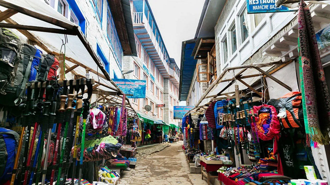 Namche bazaar market in Namche