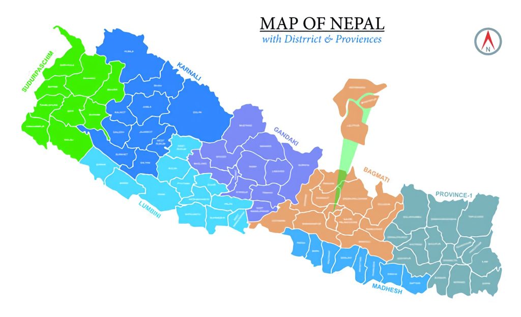 7 states of Nepal map