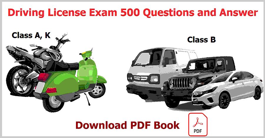 Driving license exam question answer pdf