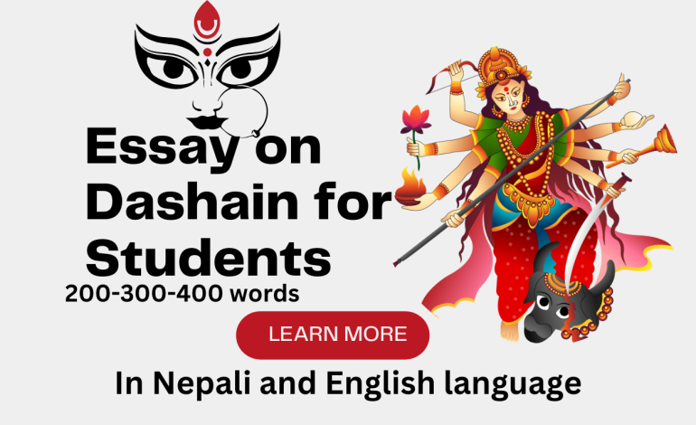 Essay on Dashain (दशैं) in English and Nepali Language in 200-300 Words